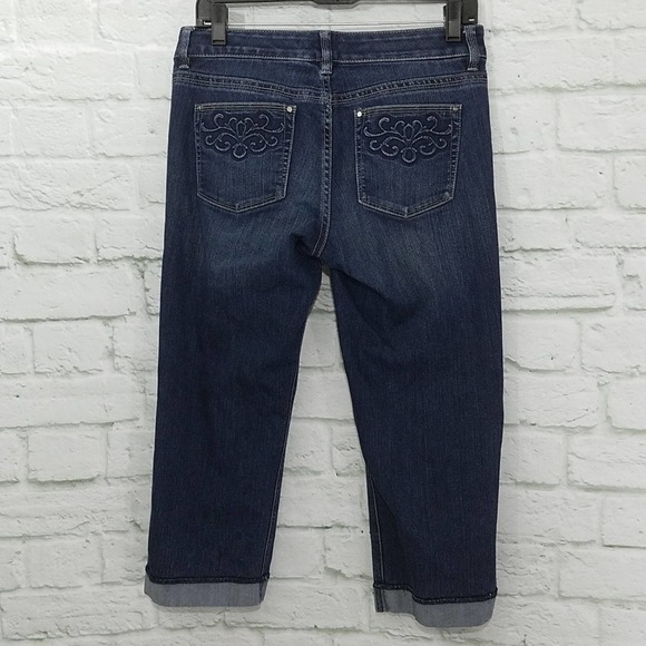 WHBM Blanc Cuffed Crop Jeans Sz 4 - Picture 2 of 8